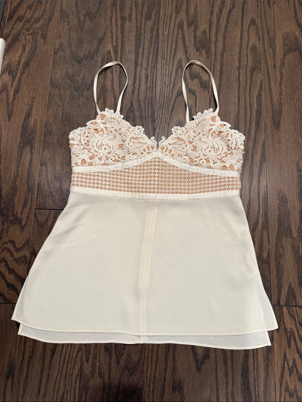 Theory Ivory Lace Chemise.